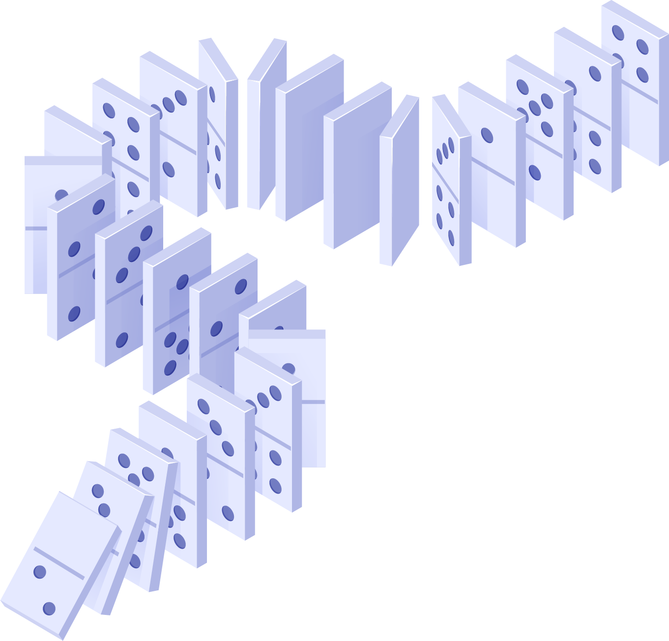 a line of dominoes